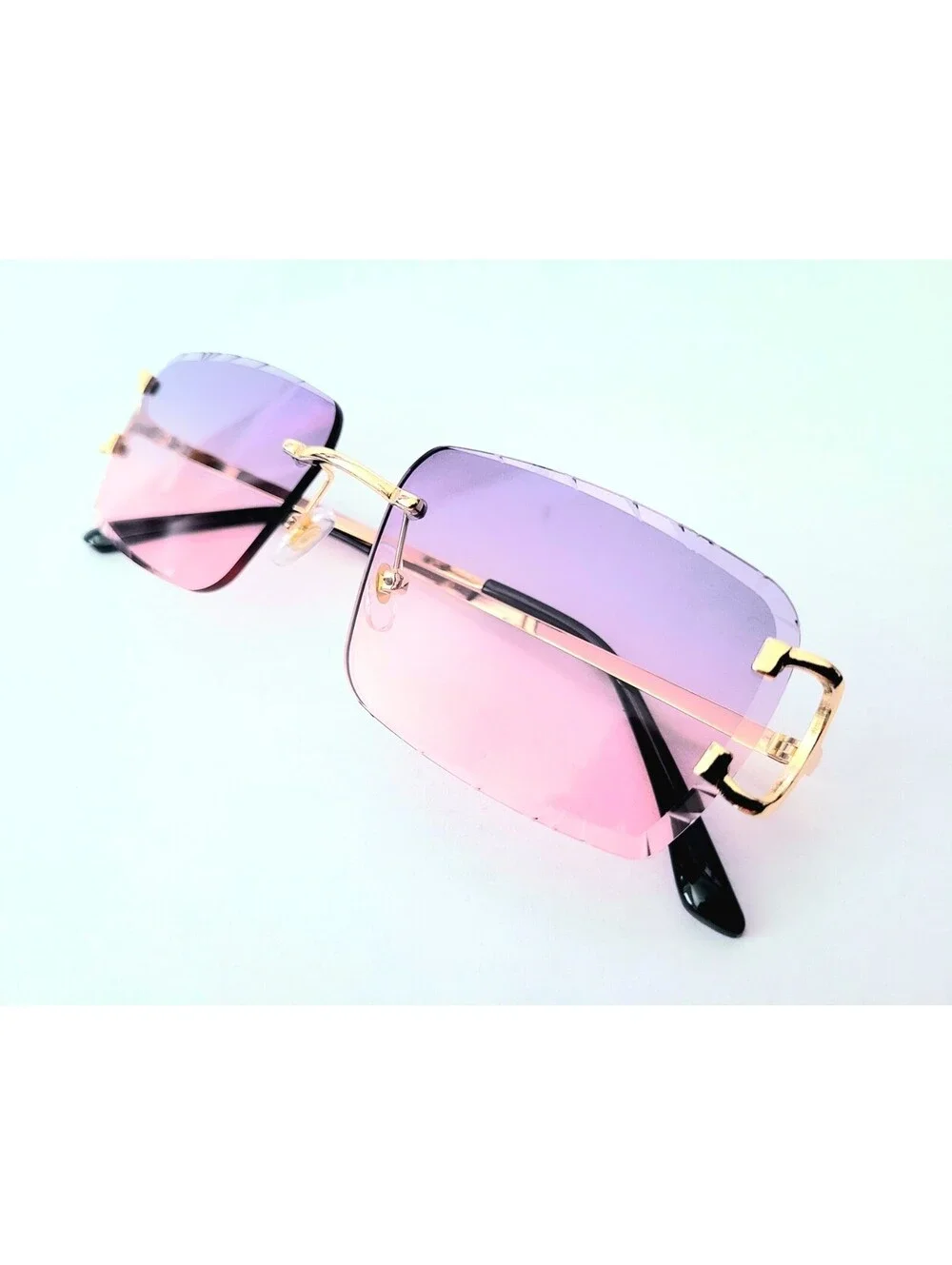 Piccadilly Purple Gradient C Diamond Cut Designer Sunglasses